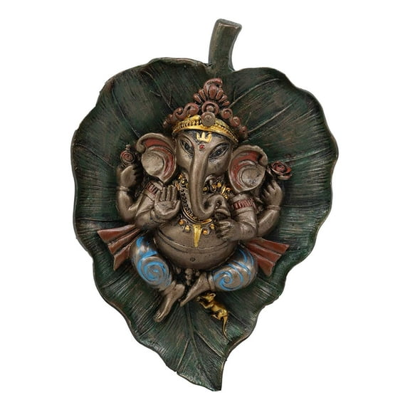 Lord Ganesha On Peepal Banyan Leaf Vastu Statue Supreme Hindu God Of Success