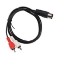 thumbnail image 3 of DIN 7PIN Male To 2RCA Male Cable, Tight Connection 3.3ft 2RCA Adapter Cable PVC Free Bending  For Speaker, 3 of 8