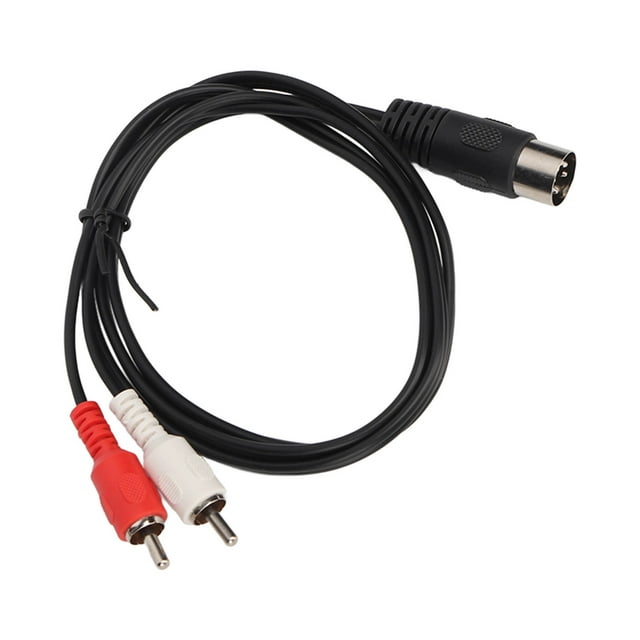 DIN 7PIN Male To 2RCA Male Cable, Tight Connection Plug And Play Free Bending PVC 2RCA Adapter Cable 3.3ft For Speaker