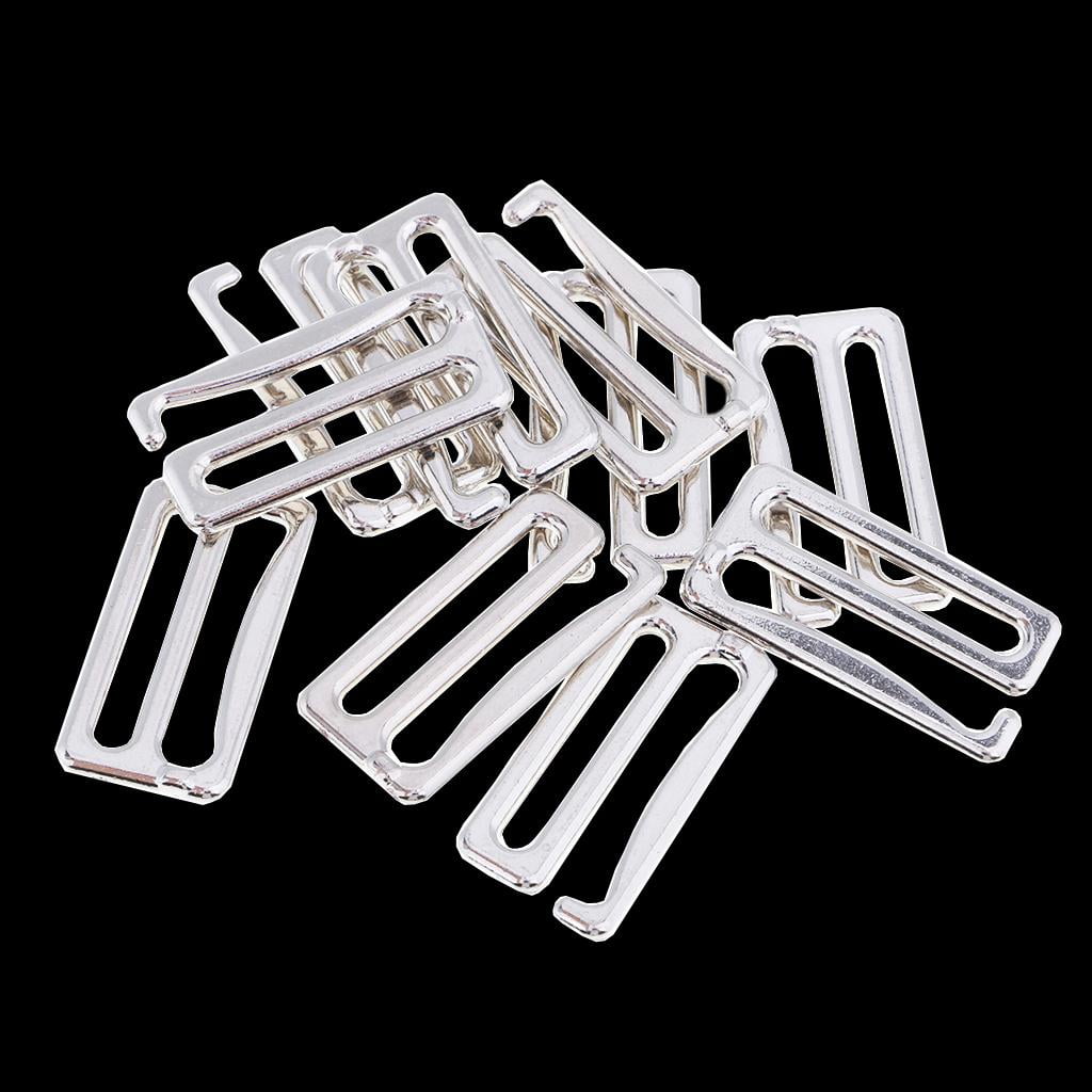 10 Pieces Alloy Replacement Bra Strap Slider Hooks Fig 9 Adjuster for Craft  , 26mm