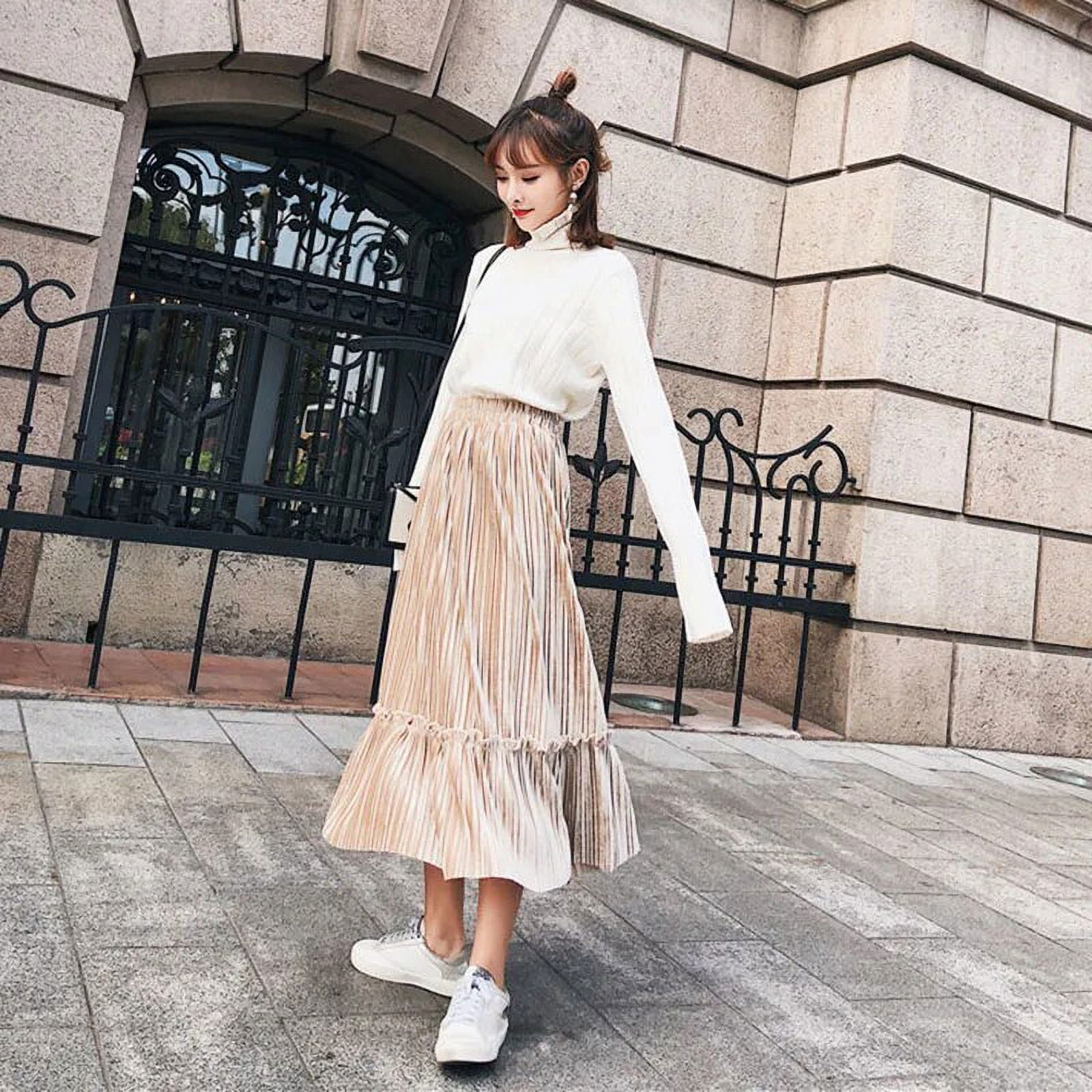 beige velvet skirt