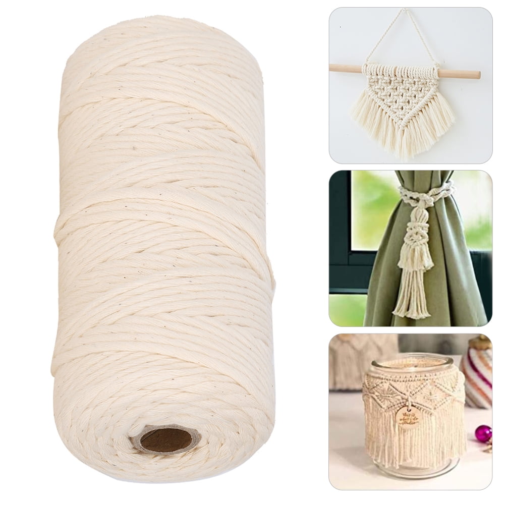 EOTVIA 100m Cotton Rope 3mm Single Strand Cotton Macrame Yarn Cord For