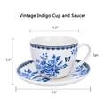 thumbnail image 3 of STPgoods Bone China Vintage Indigo Cup and Saucer 13.5 fl oz (400 ml) Kitchen Teacups Floral Tea Cups Tea Cup with Matching Saucer, 3 of 11