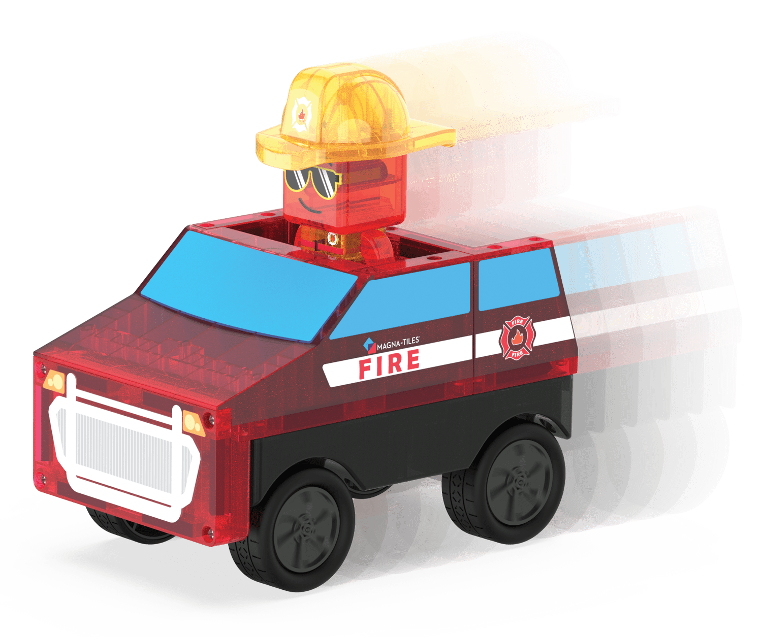 MAGNA-TILES® Fire Rescue 27-Piece Magnetic Construction Set, The Original Magnetic Building Brand
