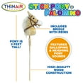 thumbnail image 4 of Playful Minds: Stick Pony - Palomino - Tan Brown, 34" Wood Stick Ride-On, 12" Plush Horse Head, Realistic Animal Sounds, Bridle & Reins, Kids 3+, 4 of 9