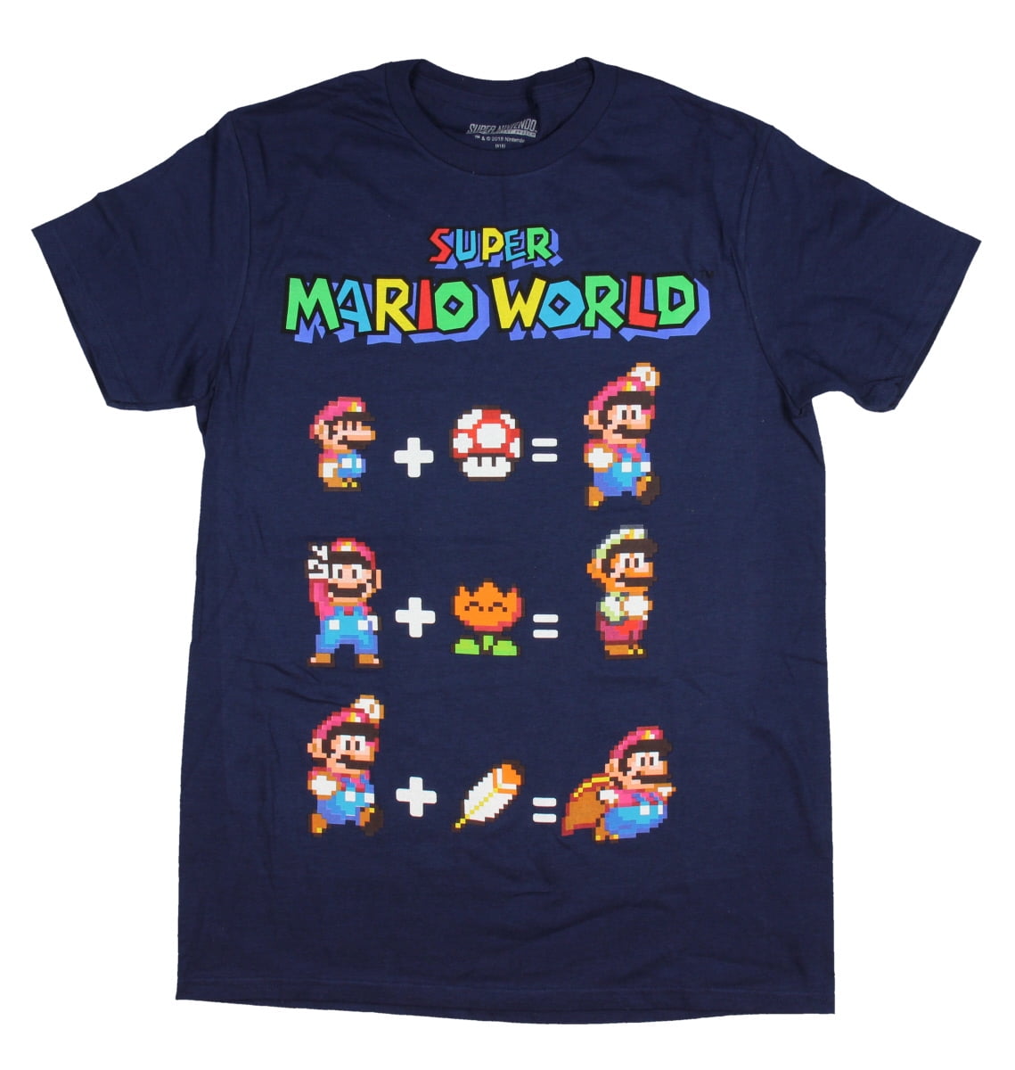 Super Mario World Equation Navy Blue Tee Shirt