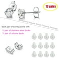 thumbnail image 6 of Jstyle 12 Pairs Stainless Steel Brilliant Cut Round Cubic Zirconia Birthstone Stud Earrings for Women, 6 of 7