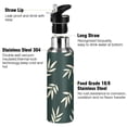 thumbnail image 3 of Yayeee 33oz Insulated Water Bottle Double Wall Stainless Steel with Flip Straw Lid, Beige Leaves, 3 of 7
