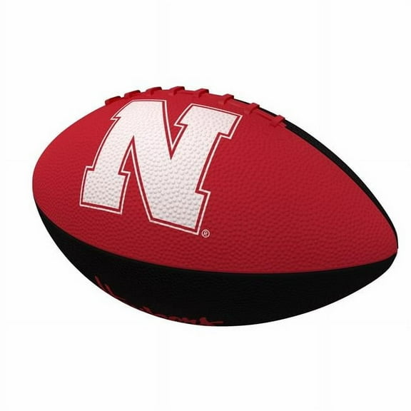 Logo Brands 182-93JR-2 Nebraska Pinwheel Logo Junior Size Rubber Football