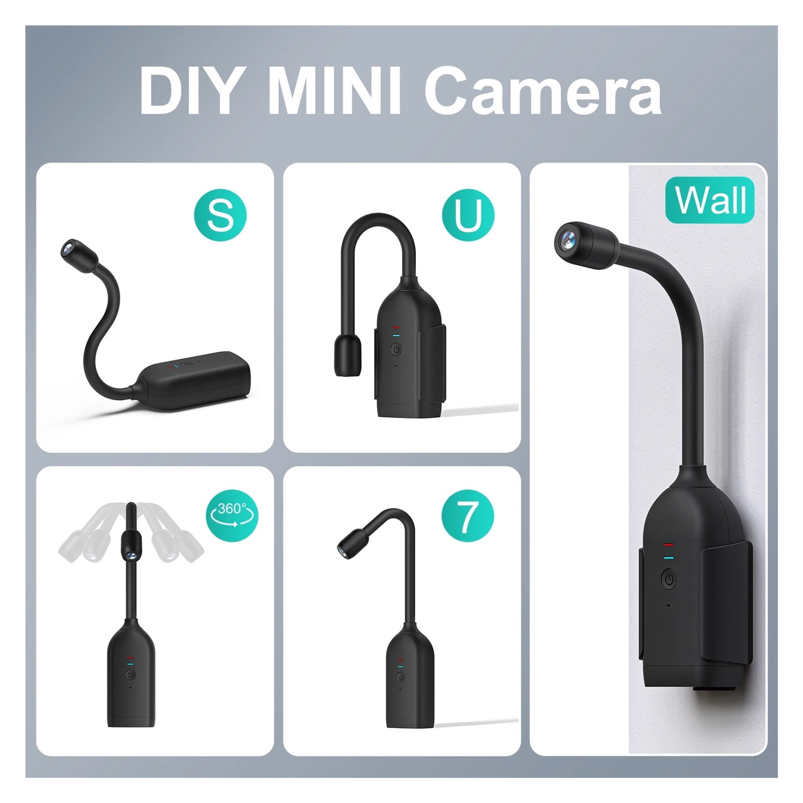 V380 Pro Mini Camera 360° Panoramic Built-in Battery AI Humanoid Motion Detection Camera DIY Indoor Security Cam ,Easy to Carry