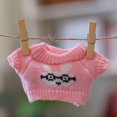 thumbnail image 1 of Replacement sweater for teddy bear plush toy, hoodie, clothing accessories, doll dress, 50cm pink sweater with glasses and rabbit pattern., 1 of 5