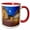 Red/White, variant on 3drose, Cartagena, Colombia, Colonial Architecture - Sa06 Mwr0058 - Micah Wright, 15oz Two-tone Red Mug
