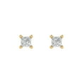 thumbnail image 3 of 0.5 ct Push-Back Stud Earrings for Women | 3.5mm Princess Cut Simulated Diamond | 18K Yellow Gold, 3 of 5