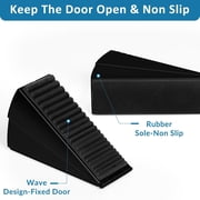 2 pack Heavy Duty Door Stopper, Adjustable Spring Large Stopper, 3 inches High Tall Wedge Stoppers for Bottom of Door, Door Stop Suits Any Heavy Door,Doorstops,Black
