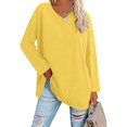 thumbnail image 2 of Kaprioy Color Block Sweatshirts for Women Fall Fashion Clothes Trendy Hoodies Long Sleeve Pullover Going Out Tops Yellow, XXL, 2 of 5