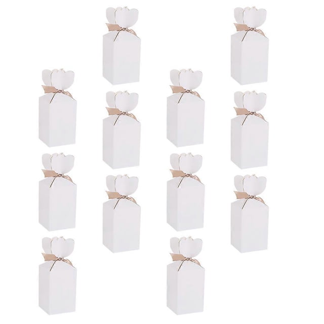 Ribbon Candy Square Box Candy Storage Holders with 20Pcs for Wedding Use