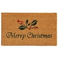 thumbnail image 1 of Calloway Mills 101881729 17 x 29 in. Christmas Holly Rectangular Doormat - Natural, Green & Red, 1 of 1