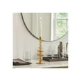 thumbnail image 3 of Decorative Glass Candle Holder for Taper Candles - Modern Candlestick Holder with Disc and Sphere Design for Table Decor - Pair with Gold Centerpieces for Tables and Living Room Display - 11", Gold, 3 of 11
