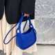 thumbnail image 1 of Bolsas De Hombro Bolso de mano con cremallera de diseñador para mujer de hombro con forma de media luna de color sólido para fiestas, 1 of 9