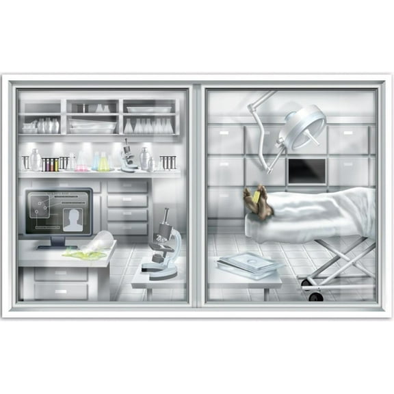 Party Central Pack of 6 Gray Laboratory and Morgue Halloween Party Wall Decors 62"