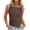 Brown, variant on QASIEATN Solid Color Vest for Women Summer Slim Fit Sleeveless Camisole Women's Tank Tops with Built in Bras