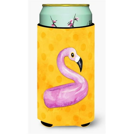 

Flamingo Floaty Yellow Polkadot Tall Boy Beverage Insulator Hugger