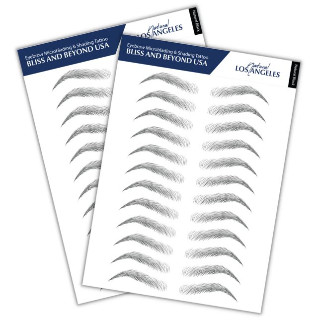 Pegatinas para tatuajes de cejas Bliss and Beyond USA, 24 pares