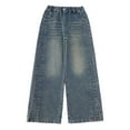 thumbnail image 2 of XIMIN Teen Girl Vintage Jeans Y2k Streetwear Baggy Denim Cargo Pants High Waist Wide Leg Loose Denim Pants with Pockets Cute Back to School Trendy Jean, 2 of 8
