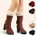 thumbnail image 2 of Yokua 1 Pair Winter Warm Furry Boot Cuffs for Women Ribbed Knitted Boot Topper Socks, 2 of 19