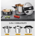 thumbnail image 4 of Koch Systeme CS 8.5-Quart Stainless Steel Pressure Cooker, 3-in-1 Olla de Presion, One-Hand Locking, Induction Pressure Cooker, Glass Lid & Steamer, 4 of 10