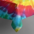 thumbnail image 4 of Rainbow Tie Dye Circular Pattern Rectangle Tablecloth 60"x120",Waterproof Polyester Rectangle Table Cloth, Wipeable Spillproof Polyester Tablecloth for Dining, Camping, Indoor and Outdoor, 4 of 6