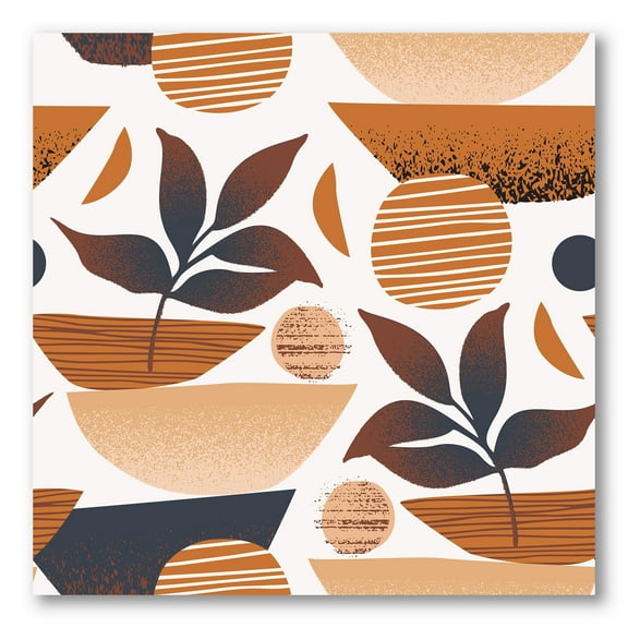 Designart ' Tropical Leaf Silhouettes and Shapes on White ' Modern Canvas Wall Art Print