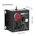 Voltage Regulator AC 4000W Compact Variable Voltage Controller Portable ...