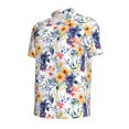 thumbnail image 2 of Balery Lilies Flowers Printed Men’s Short Sleeve Polo Shirt, Midweight Men's Shirt,Golf Polo shirts -, 2 of 9