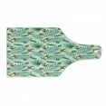 thumbnail image 1 of Watercolor Cutting Board, Coconut Fruit Exotic Nature Palm Tree Leaves Aloha Hawaii Polynesian Food, Tempered Glass Cutting and Serving Board, Wine Bottle Shape, Green Pale Brown, by Ambesonne, 1 of 1