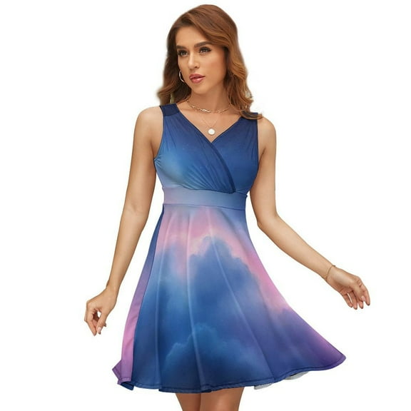 Neon Galaxy Nebula Universe Starlight Sleeveless Dress Women Summer Evening Dresses Ladies Sundress