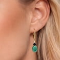 thumbnail image 3 of Gem Stone King 18K Yellow Gold Plated Silver Green Malachite and Black Onyx Dangle Earrings for Women with Lab Grown Diamond (5.47 Cttw, Oval 9X7MM), 3 of 6