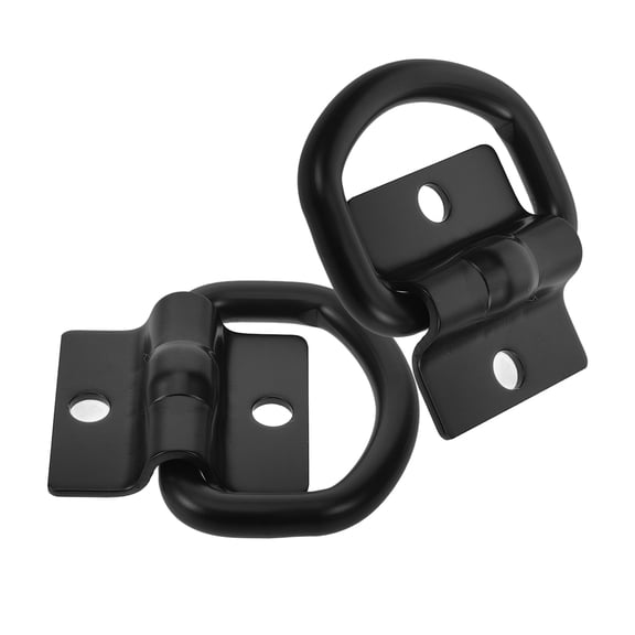 FELTECHELECTR Truck Lashing Rings Heavy Duty Metal Black 2Pcs for Secure Cargo Transport