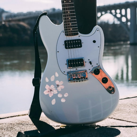 WHAMVOX 2Ud Adhesivos Para Diapasón De Guitarra Con Floral En Color Rosa Para Única
