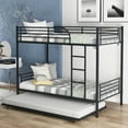 thumbnail image 2 of ENYOPRO Twin Over Twin Bunk Bed with Trundle, Metal Twin Bed with Safety Guard Rail & Ladders, Space-Saving Design Sleeping Bedroom Bunk Bed for Teens & Adults, Easy Assembly, 2 of 10