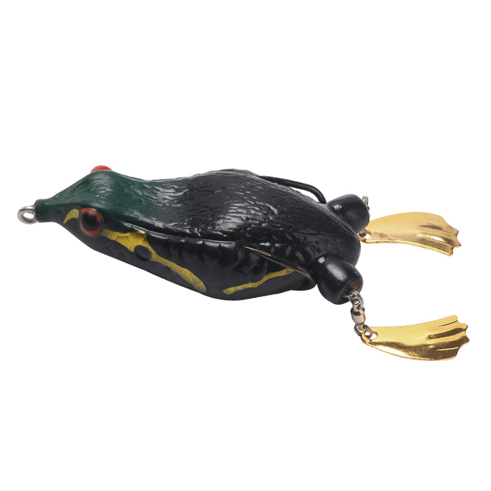 Frog Fishing Lure with Double Propeller Feet Soft Artificial Topwater Frog for Freshwater Bass Fishing