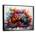 thumbnail image 2 of Designart "Abstract Neon Video Game Controller" Fashion Framed Wall Art - Modern Colorful Video Games Living Room Framed Canvas Art, 2 of 6