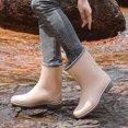 thumbnail image 6 of OKBOP Womens High Heels Mid-Calf Boots-Womens Short Boots Rain Boots Christmas Fashion Winter Boots for Women Clearance Beige, 6 of 6