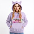 thumbnail image 3 of Pop cazadora para niña Demon Hunters Women's Fashion Cat-Ear Crop Top Hooded Sweatshirt （Purple）, 3 of 4