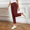 thumbnail image 6 of Maplenight Womens Cropped Yoga Pants with Pockets Elastic High Waisted Workout Pants Side Slit Casual Athletic Running Leggings, 6 of 6
