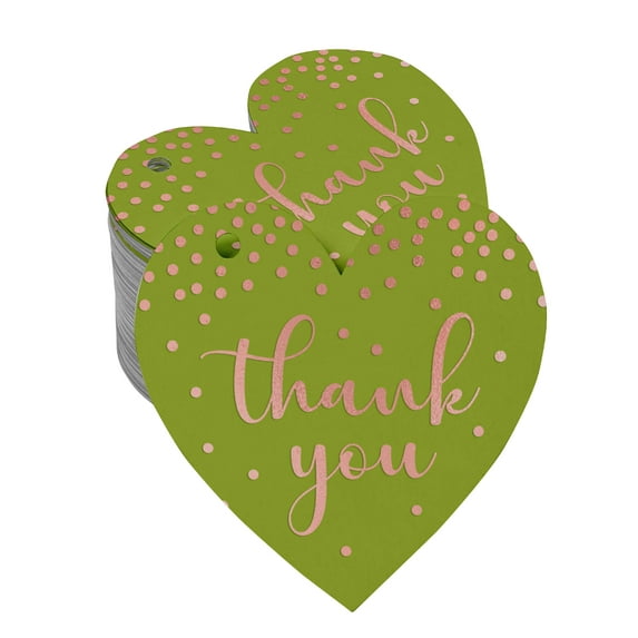 Inkdotpot Real Rose Gold Foil Thank You Bridal Shower-Baby Shower-Retirement-Wedding-Birthday Tags Favor Hang Paper Tags 100 Pieces
