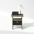 thumbnail image 6 of Furinno Tidur Bedside Table Nightstand with Bin Drawer, French Oak/Black, 6 of 7