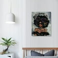 thumbnail image 4 of JEUXUS Portrait Sexy Afro African American Woman Colorful Graffiti Hair with Sunglasses Canvas Art Print Wall Art Decor Black African Art Living Room Bedroom Home Decor Ready to Hang  12x16 in, 4 of 5