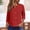 A1_Red, variant on WTXUE Women'S Eyelet Embroidery Shirts Button Down V Neck 3/4 Sleeve Tops Loose Business Outfits Casual Blouse Loose Fit Lightweight Breathable Casual Work Office Blouse Plus Size Tops Black L