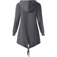 thumbnail image 3 of Edvintorg Zip Up Jackets for Women Fashion Solid Color Long Sleeve Fleece Thickened Long Outerwear with Zipper Womens Winter Coats Dark Gray XL, 3 of 5